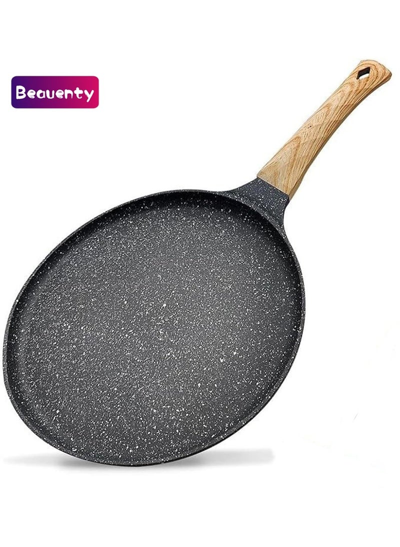 بيوينتي مقلاة غير لاصقة بطلاء الجرانيت السويسري (11 إنش) لتحضير الكريب والمنثور والفطائر، مع مقبض مقاوم للحرارة، ومتوافقة مع مواقد الحث. - Image 1